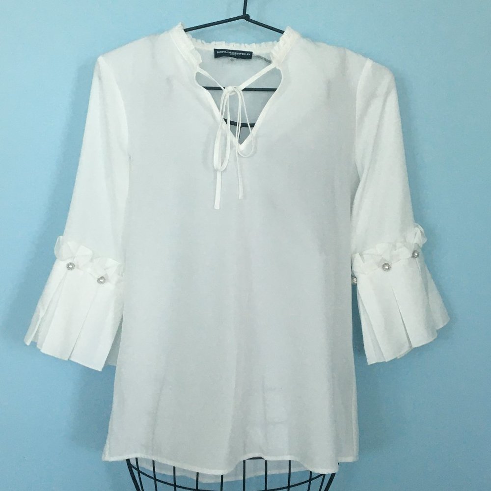 Karl Lagerfeld Blouse with ruffle sleeves